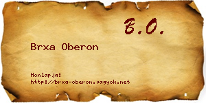 Brxa Oberon névjegykártya